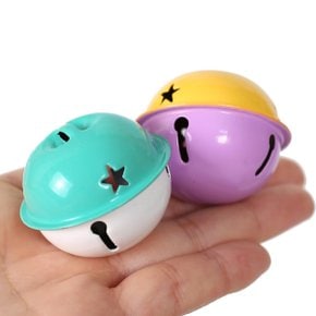 40mm 투톤 컬러방울(딸랑이) [3190] / 칼라 메탈 금색 은색 고양이 방울