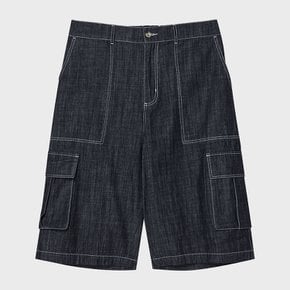 DENIM CARGO HALF PANTS [2 COLOR]