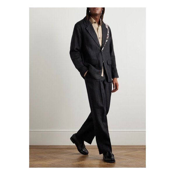 카틱 리서치 장식 리넨 캔버스 블레이저 블랙 1647597353378678