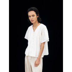 TFR V-NECK PIN-TUCK BLOUSE_2COLORS