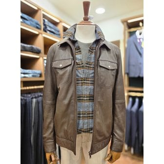 브렌우드 [여주점] 코오롱 브렌우드 남성 볼더레더 세미베지터블 양가죽 트러커 점퍼 BRUDA25111GYD