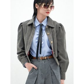 Cotton-Blend Corduroy Fluted Jacket(Grey)_UTO-FB25