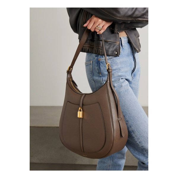 드멜리어 더 시에나 장식 텍스처 가죽 숄더 백 밀리터리 그린 1647597357778876