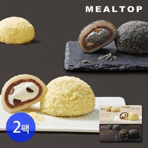 [밀탑] 크림 통팥 찹살떡 2팩 SET (연유1+흑임자1) 12개입