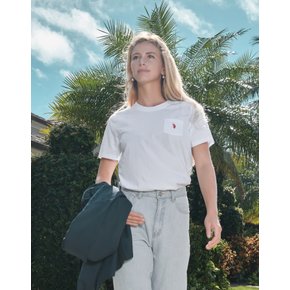 [U.S. POLO ASSN.] 24SS 화이트 코튼100 반팔 라운드 티셔츠 여성