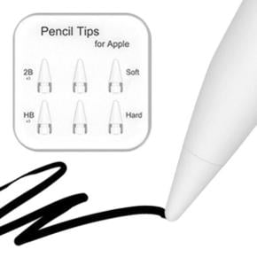 아트박스/태블리스 애플펜슬 HB 2B 펜촉 팁 1 2세대 USB-C 프로 PA-26