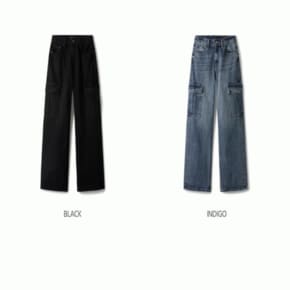 여성용 카고 데님 팬츠/ Cargo Denim Pants (F)_A WHTJE4T31F