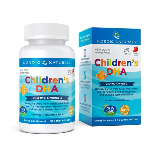 노르딕 내추럴스 어린이 오메가3 키즈 영양제 딸기맛 360미니츄어블 X 2통