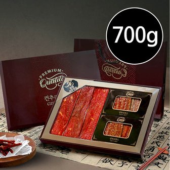  컨추리푸드 명품 수제 쇠고기 통육포 & 견과육포 세트 700g/쇼핑백증정