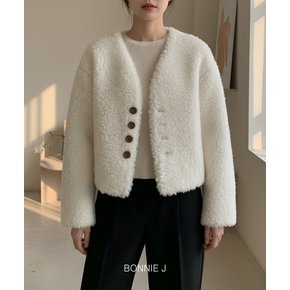 포근함가득 무드 데일리 울100% 뽀글이 여성 겨울 부클 숏버튼 자켓 5color