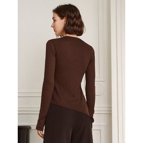 (10/4일 예약배송)YY_Vintage split brown knit top