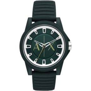 미국 알마니 시계 AX ARMANI EXCHANGE Mens ThreeHand Green Silicone 밴드 워치 Model AX2530 1