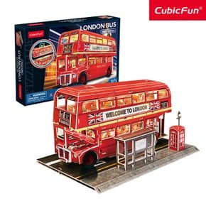 큐빅펀 3D입체퍼즐 세계유명건축물 조립 종이모형 LED 런던 2층 버스 만들기 키덜트취미