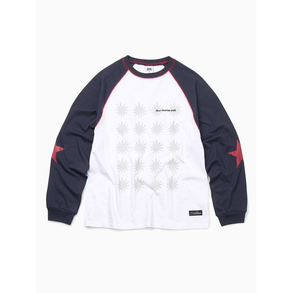 썬번 레글런 롱슬리브 [화이트네이비]