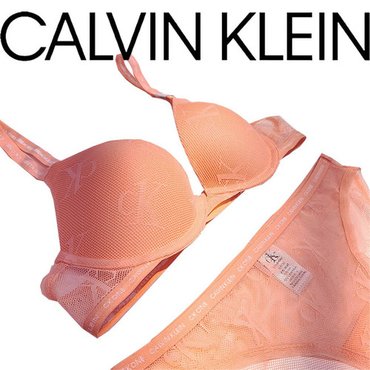 Calvin Klein Underwear 캘빈클라인 CK ONE 푸쉬업 브라팬티세트 QF6789 오렌지