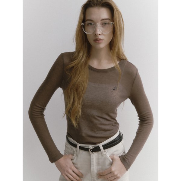 울 텐셀 티셔츠 (브라운)