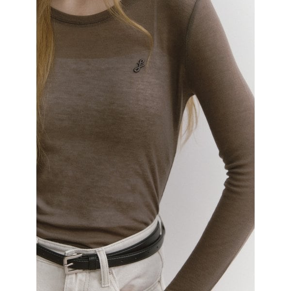 울 텐셀 티셔츠 (브라운)