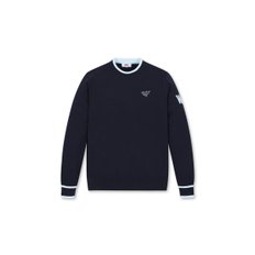 Men Athletic Solid Crewneck Sweater_WMWAA24552NYX