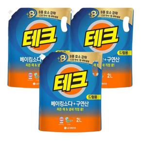 [LG생활건강] 테크 베이킹소다 구연산 액체세제 드럼용 리필 2L 3개 (S9966583)