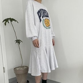 국내 생산 오버핏 레터링 홈웨어 봄 여자 롱 원피스