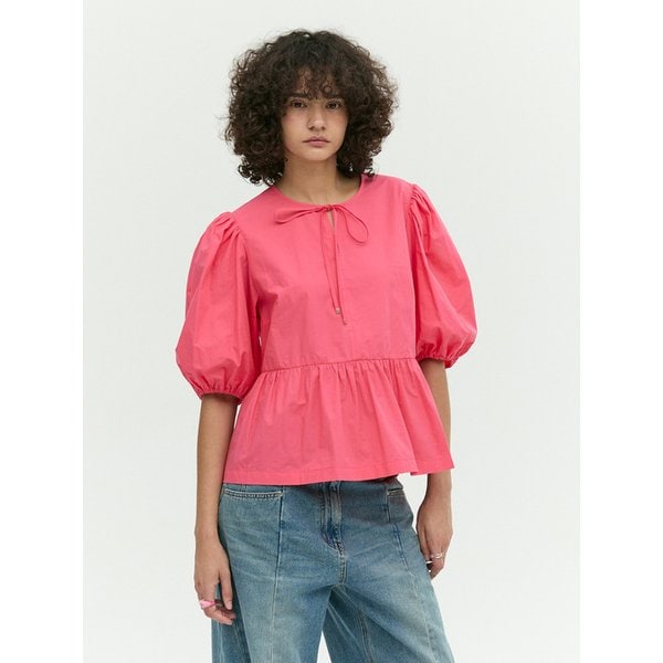 셔링 퍼프 블라우스 EMP7WBL030