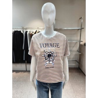 NICE CLAUP [여주점] [나이스클랍] 스트라이프 프린트 티셔츠 A262PWT303
