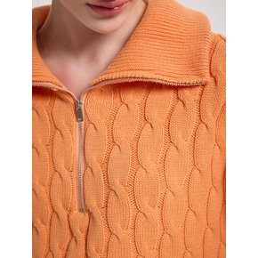 Cabled Half Zip-up Pullover (2color)