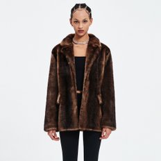 ORSON FUR JACKET DARK BROWN