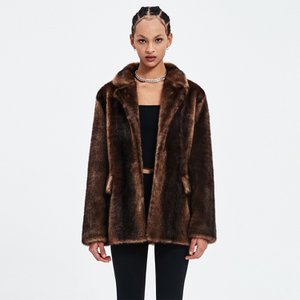 HAVELESS ORSON FUR JACKET DARK BROWN