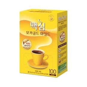 맥심무설탕블랙커피 모카골드 100T 마일드 커피 스틱 (WE59F41)