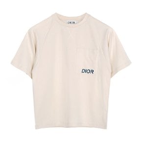 [부산점] 디올 KIDS 24SS 에크루 로고 티셔츠 4SBM23TEEP Y010