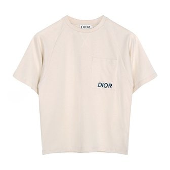 DIOR [부산점] 디올 KIDS 24SS 에크루 로고 티셔츠 4SBM23TEEP Y010