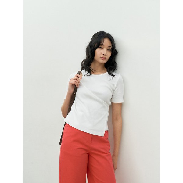 WRAP CUT-OUT T-SHIRT IVORY MBESTO003IV