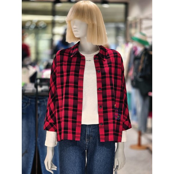 [파주점] 모르코 체크 블라우스 BABLA4541-RD