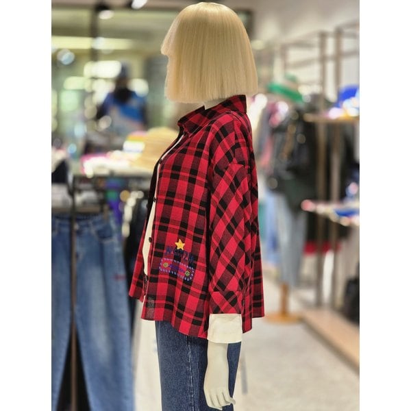 [파주점] 모르코 체크 블라우스 BABLA4541-RD