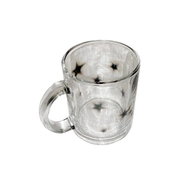 Black star glass mug (gloss)