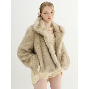 SOFT FAUX FUR CROP JACKET_OMBRE BEIGE