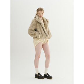 SOFT FAUX FUR CROP JACKET_OMBRE BEIGE