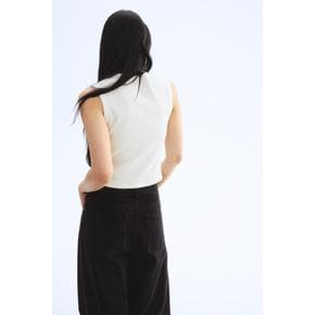 버튼 프런트 스웨터 베스트 화이트 1283654002