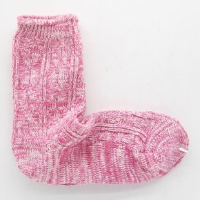 겨울철 따스한 골지 네프사 중목 여성 양말 핑크