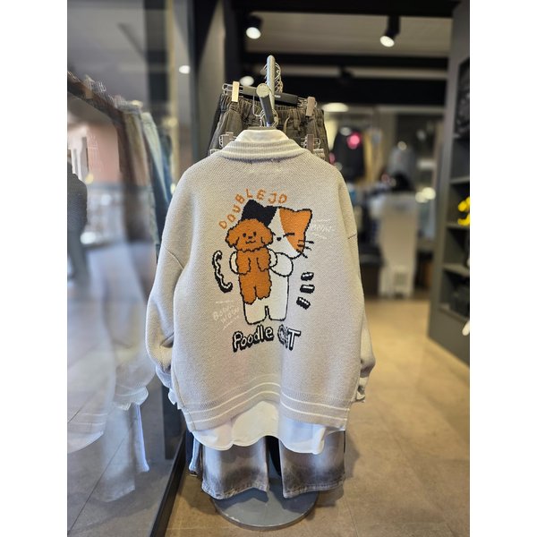 [시흥점] 푸들 캣 오버핏 헤비니트가디건(남여공용)/JGZZ52B02GY