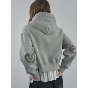 Heart patch hoodie_melange gray