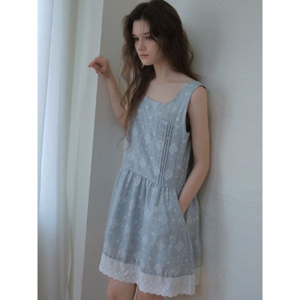 Mori Embroidered Pintuck Dress_Blue(O26OPS02)