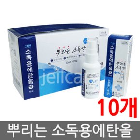 그린 뿌리는소독약 소독용에탄올 60ml 10병/소독약