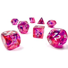 Chessex Dice Set : Lab Series 6 -Nebula -Black Light Special W/White (8)