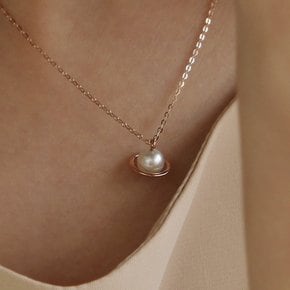 14K AAA akoya pearl planet necklace