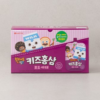 롯데칠성음료 브레드이발소 키즈홍삼 포도야채 100ml*10