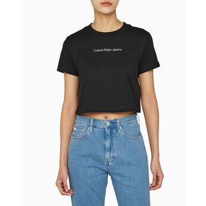 여성 레귤러핏 크롭 로고 반팔 티셔츠(J224288)