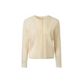 [여성] 버튼 긴소매 플리츠 경량 가디건 (아이보리)
