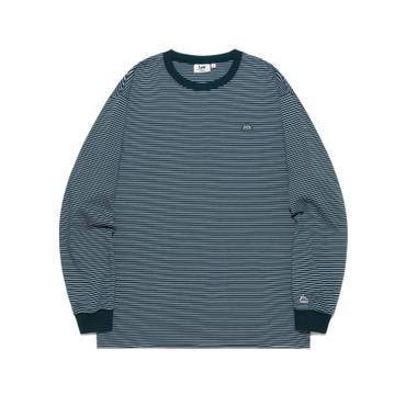 LEE 베이직 스트라이프 긴팔 티셔츠 그린 LE2503LT04GN